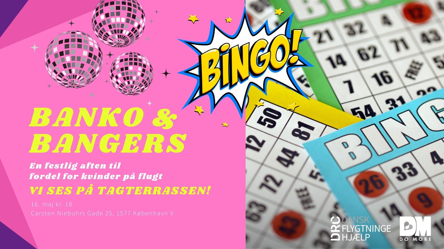 Banko & Bangers – en festlig aften til fordel for kvinder på flugt!