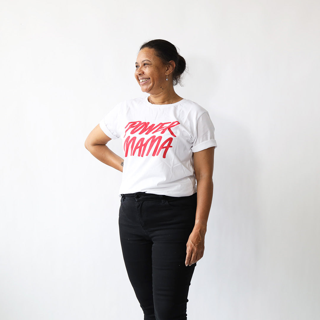 Power Mama t-shirt Hvid/Rød