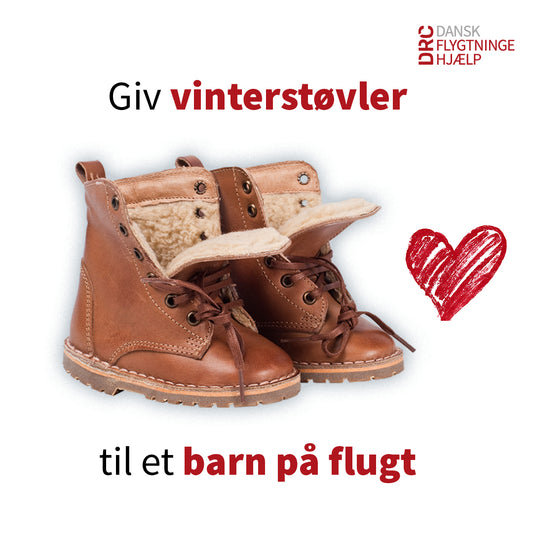 Giv vinterstøvler til et barn på flugt