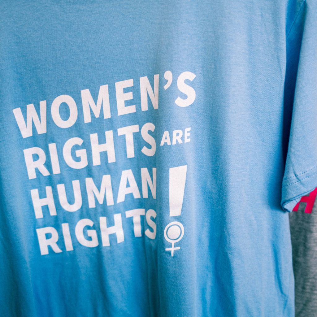 Women's rights are human rights - blå t-tröja